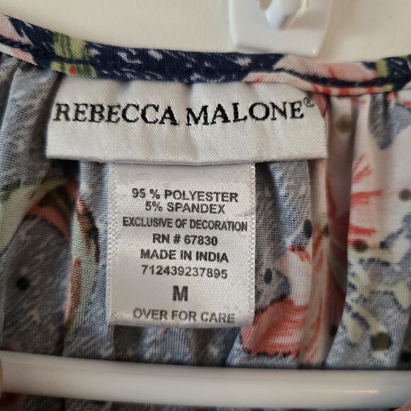 Rebecca Malone Womens Size Medium Floral Lily 3/4 Sleeve Sequin Spring Flowy - Picture 6 of 6